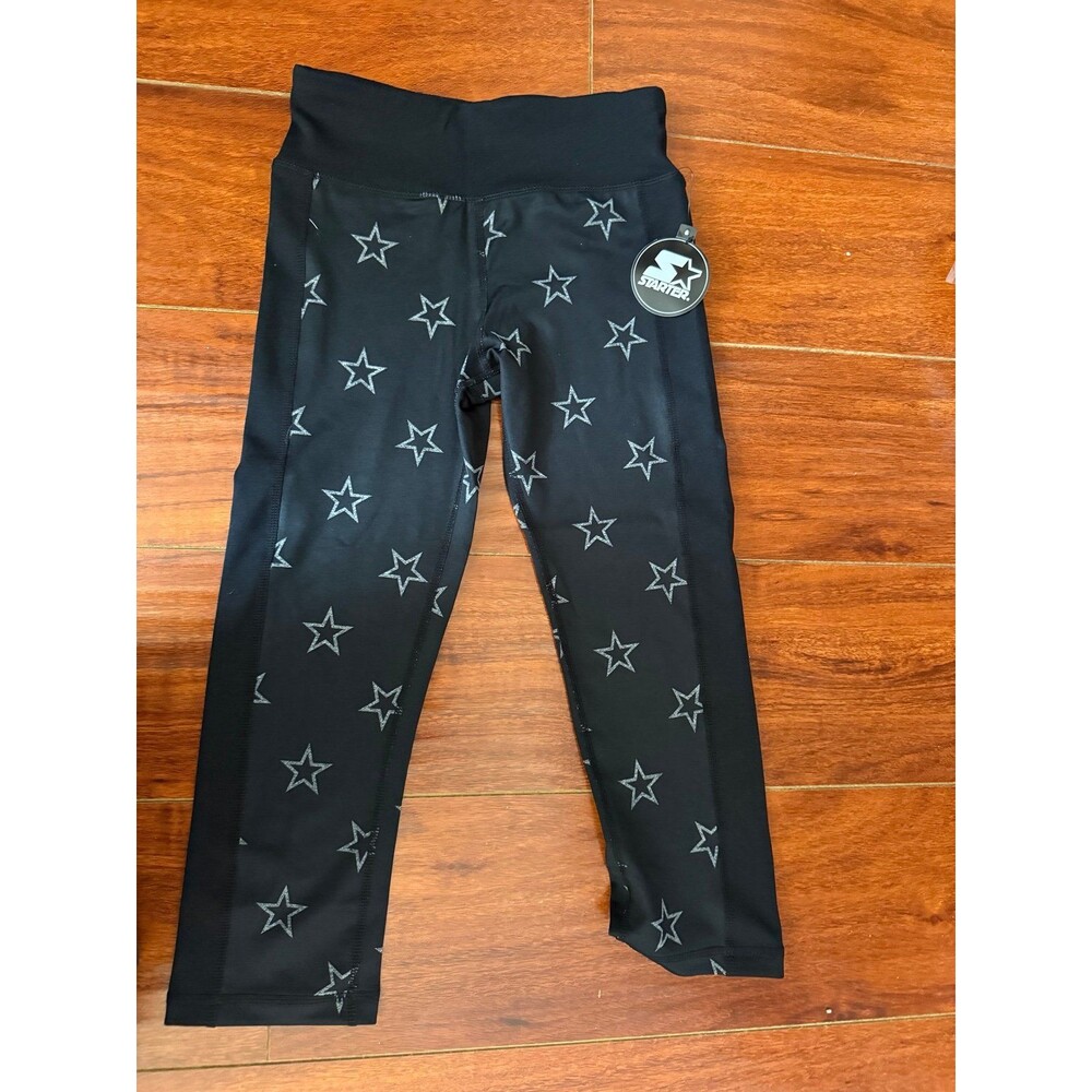 Starter Girls Black Star Print Athletic Leggings 8